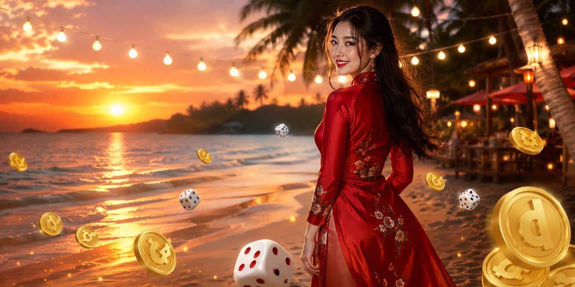 Bàn Tài Xỉu tại Phú Quốc với người chơi mặc áo dài truyền thống